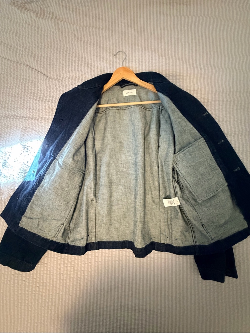 Lemaire Unisex Boxy Denim Jacket Indigo - Picture 3 of 8
